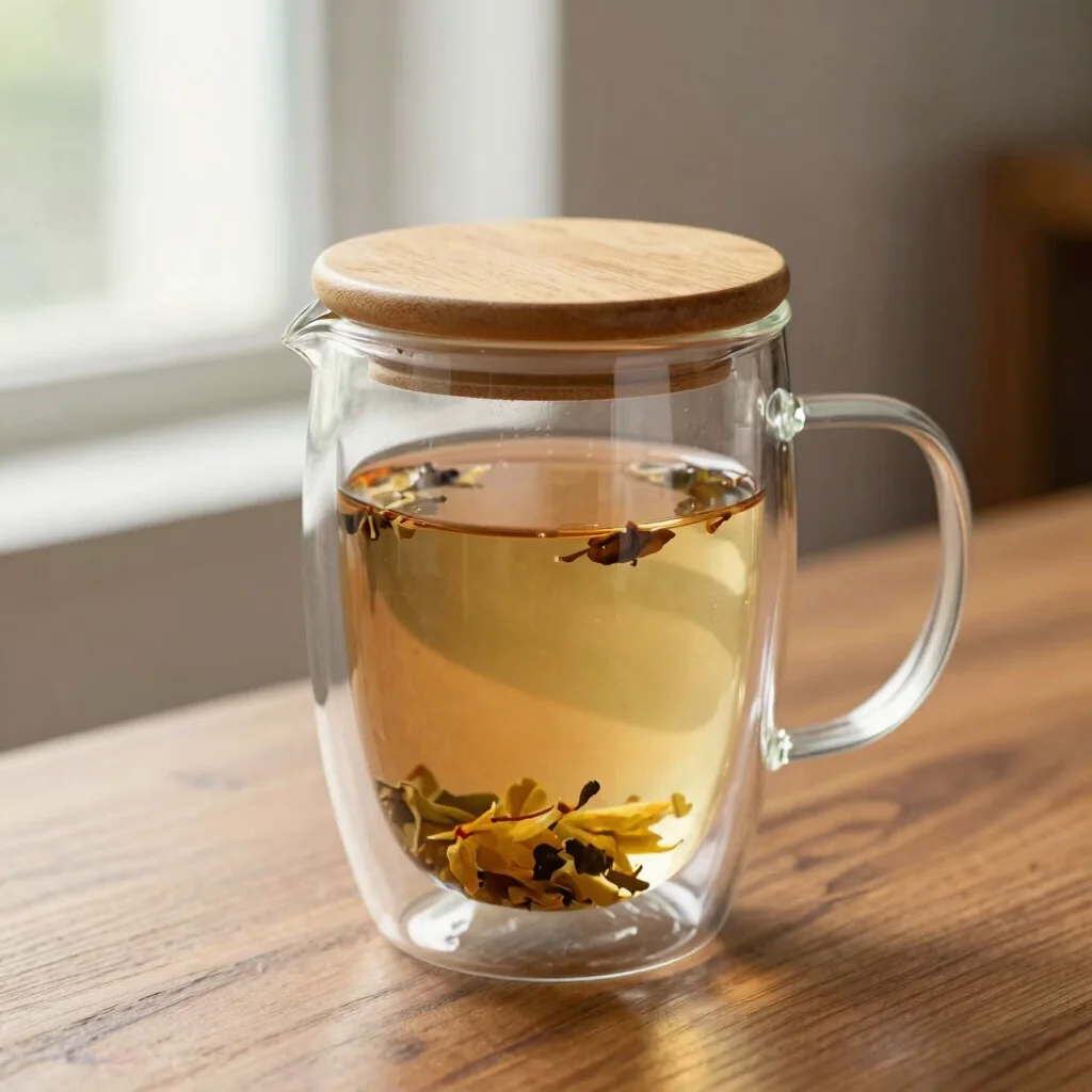 Sanctuary Double-Walled Glass Infuser Mug